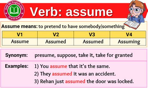 assume verb .